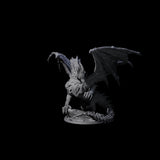 Jagged Black Dragon Miniature for Dungeons and Dragons, Pathfinder or other TTRPGs