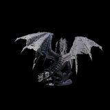 Jagged Black Dragon Miniature for Dungeons and Dragons, Pathfinder or other TTRPGs