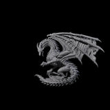 Jagged Black Dragon Miniature for Dungeons and Dragons, Pathfinder or other TTRPGs