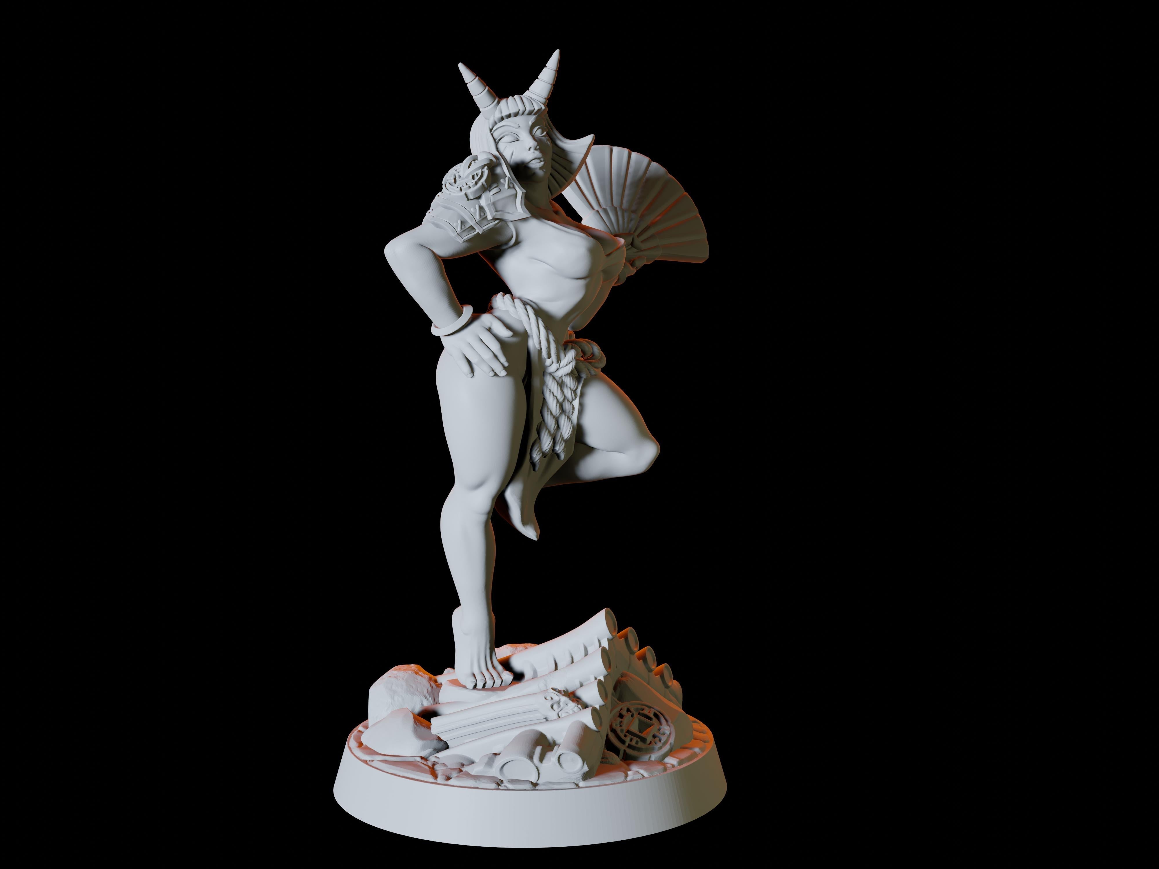 Japanese Inspired Orc Pinup Miniature for Dungeons and Dragons - Myth Forged