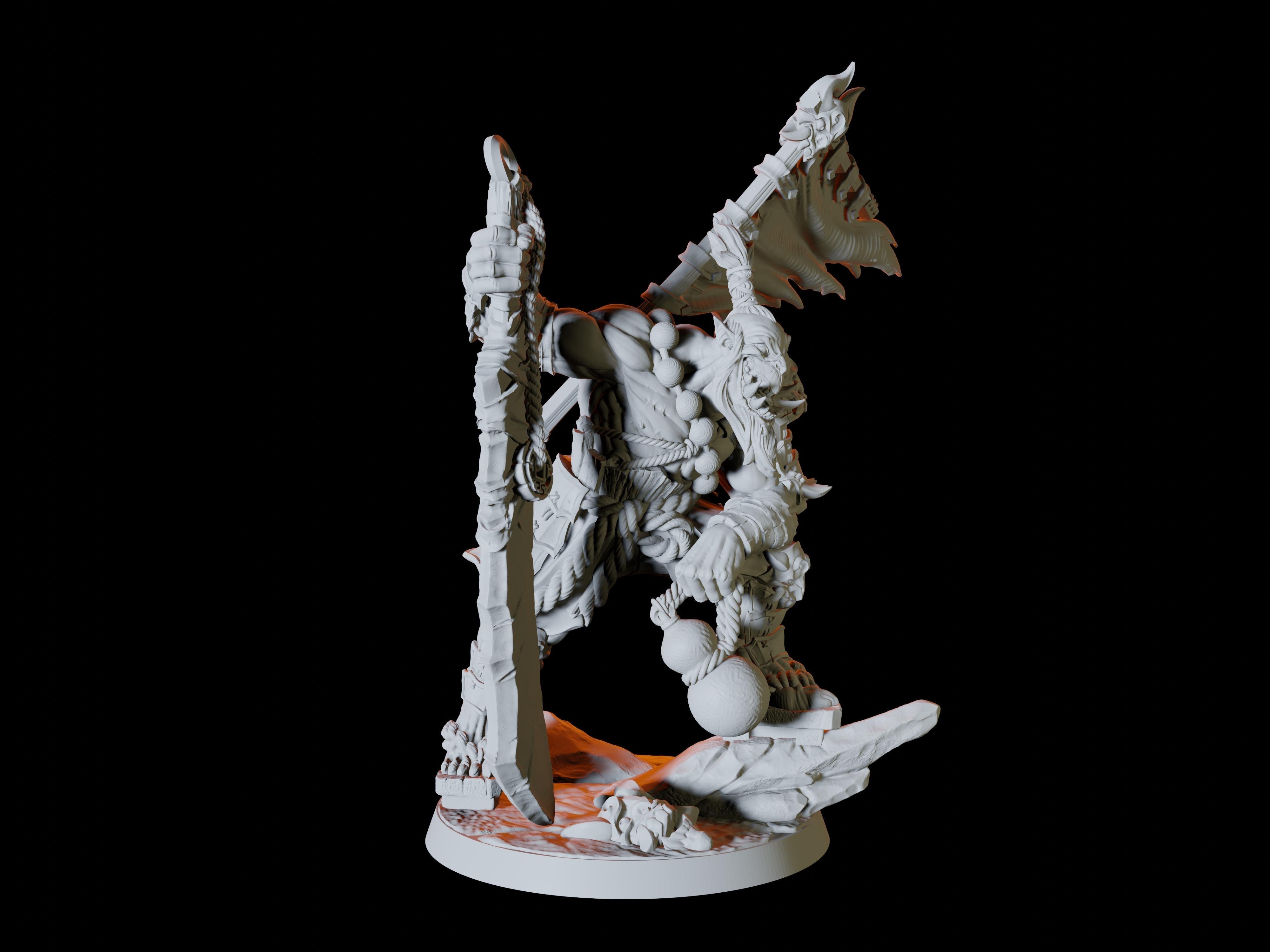 Japanese Inspired Orc Warchief Miniature for Dungeons and Dragons - Myth Forged