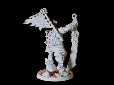 Japanese Inspired Orc Warchief Miniature for Dungeons and Dragons, Pathfinder or other TTRPGs