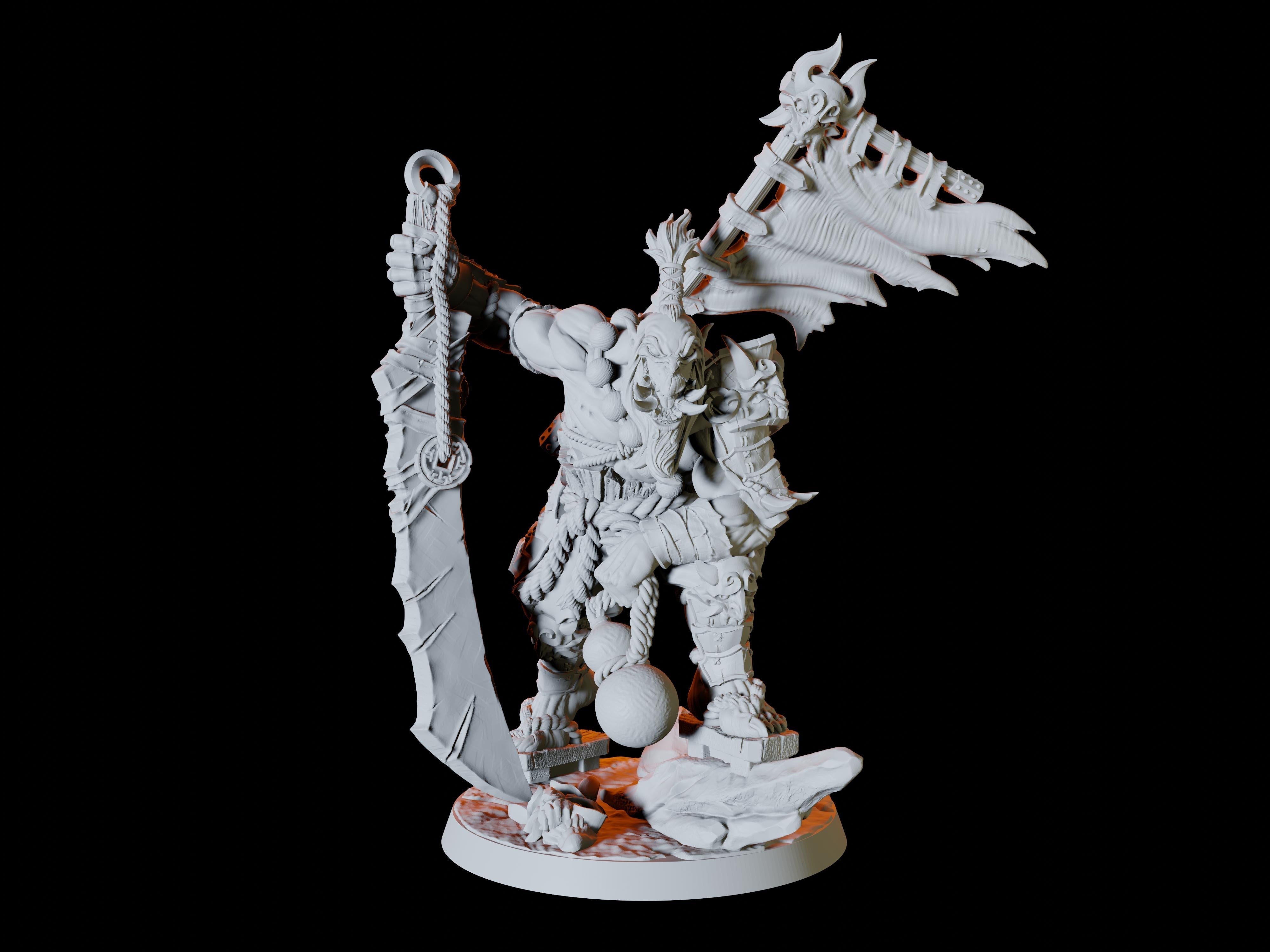 Japanese Inspired Orc Warchief Miniature for Dungeons and Dragons - Myth Forged