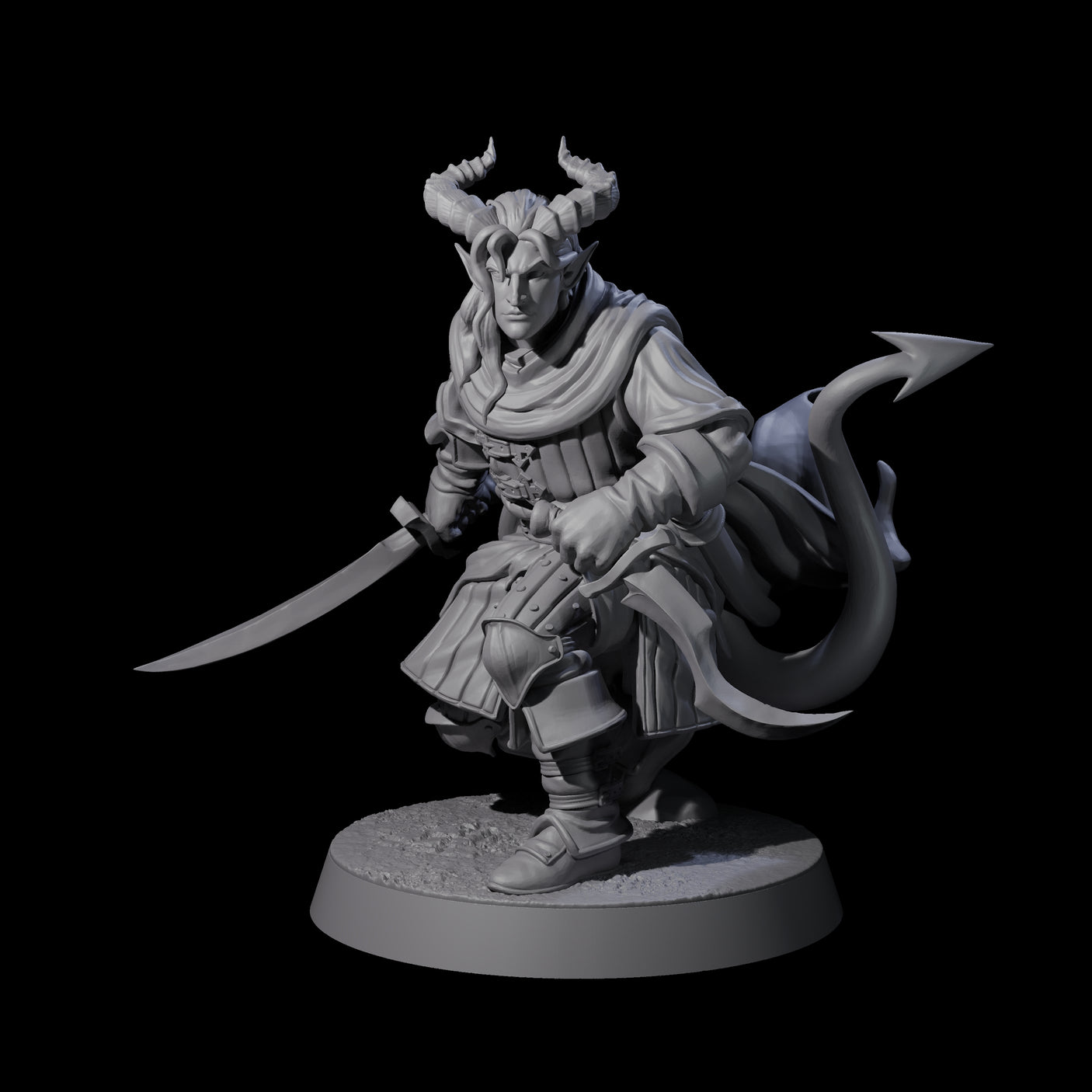 Jocular Tiefling Wayfarer A Miniature for Dungeons and Dragons, Pathfinder or other TTRPGs