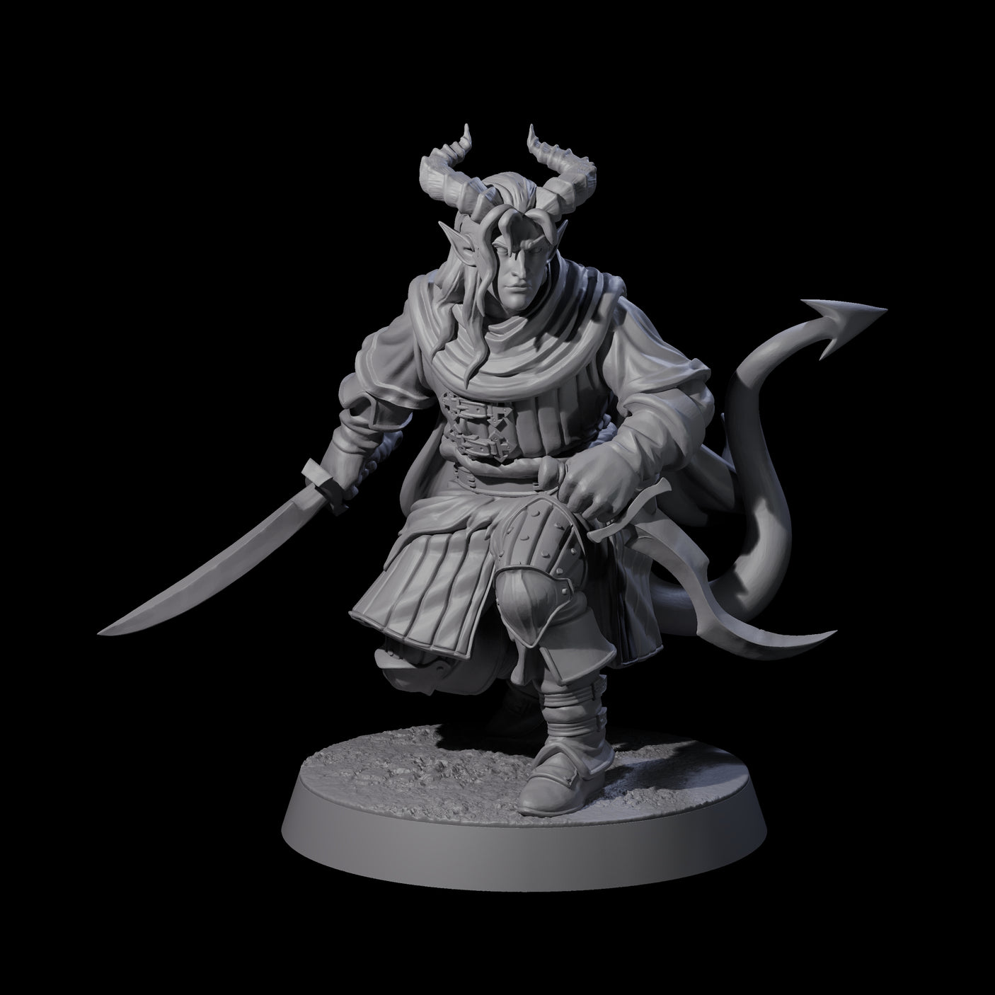 Jocular Tiefling Wayfarer A Miniature for Dungeons and Dragons, Pathfinder or other TTRPGs