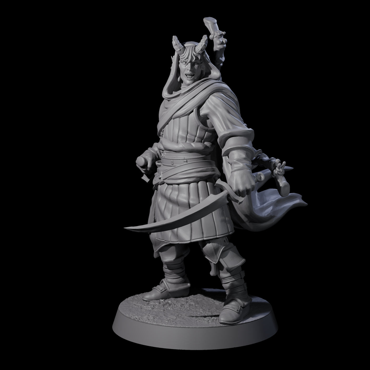 Jocular Tiefling Wayfarer B Miniature for Dungeons and Dragons, Pathfinder or other TTRPGs