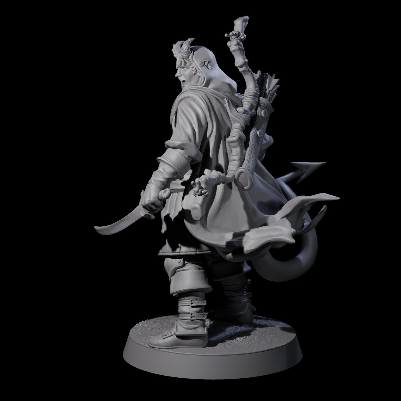 Jocular Tiefling Wayfarer B Miniature for Dungeons and Dragons, Pathfinder or other TTRPGs