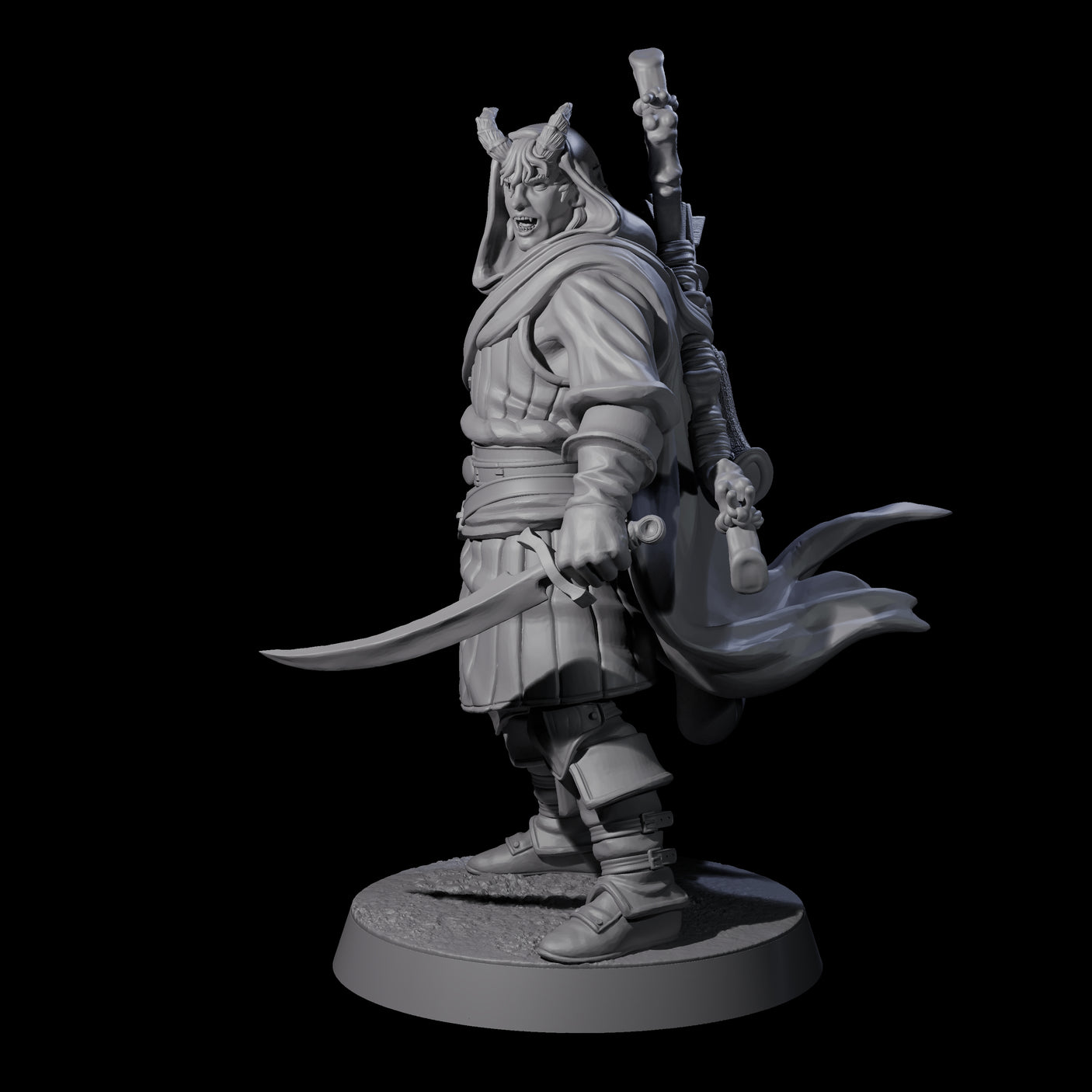Jocular Tiefling Wayfarer B Miniature for Dungeons and Dragons, Pathfinder or other TTRPGs