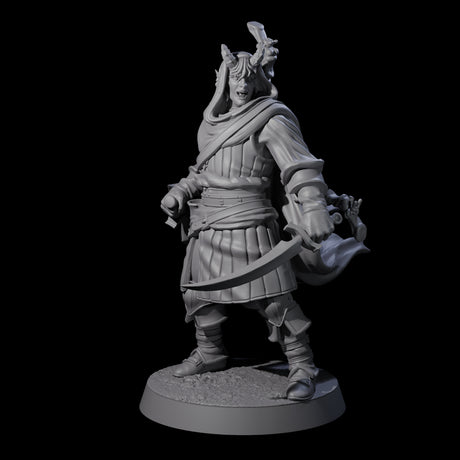 Jocular Tiefling Wayfarer B Miniature for Dungeons and Dragons, Pathfinder or other TTRPGs