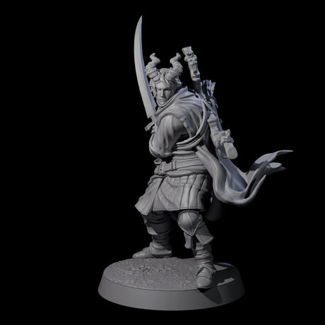 Jocular Tiefling Wayfarer C Miniature for Dungeons and Dragons, Pathfinder or other TTRPGs