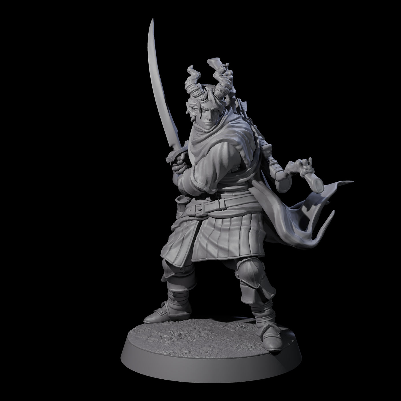 Jocular Tiefling Wayfarer C Miniature for Dungeons and Dragons, Pathfinder or other TTRPGs