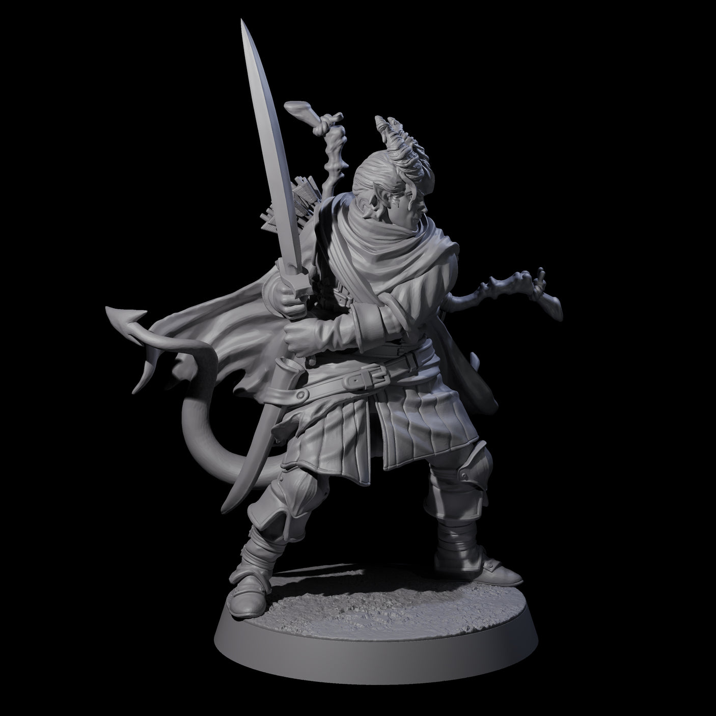 Jocular Tiefling Wayfarer C Miniature for Dungeons and Dragons, Pathfinder or other TTRPGs