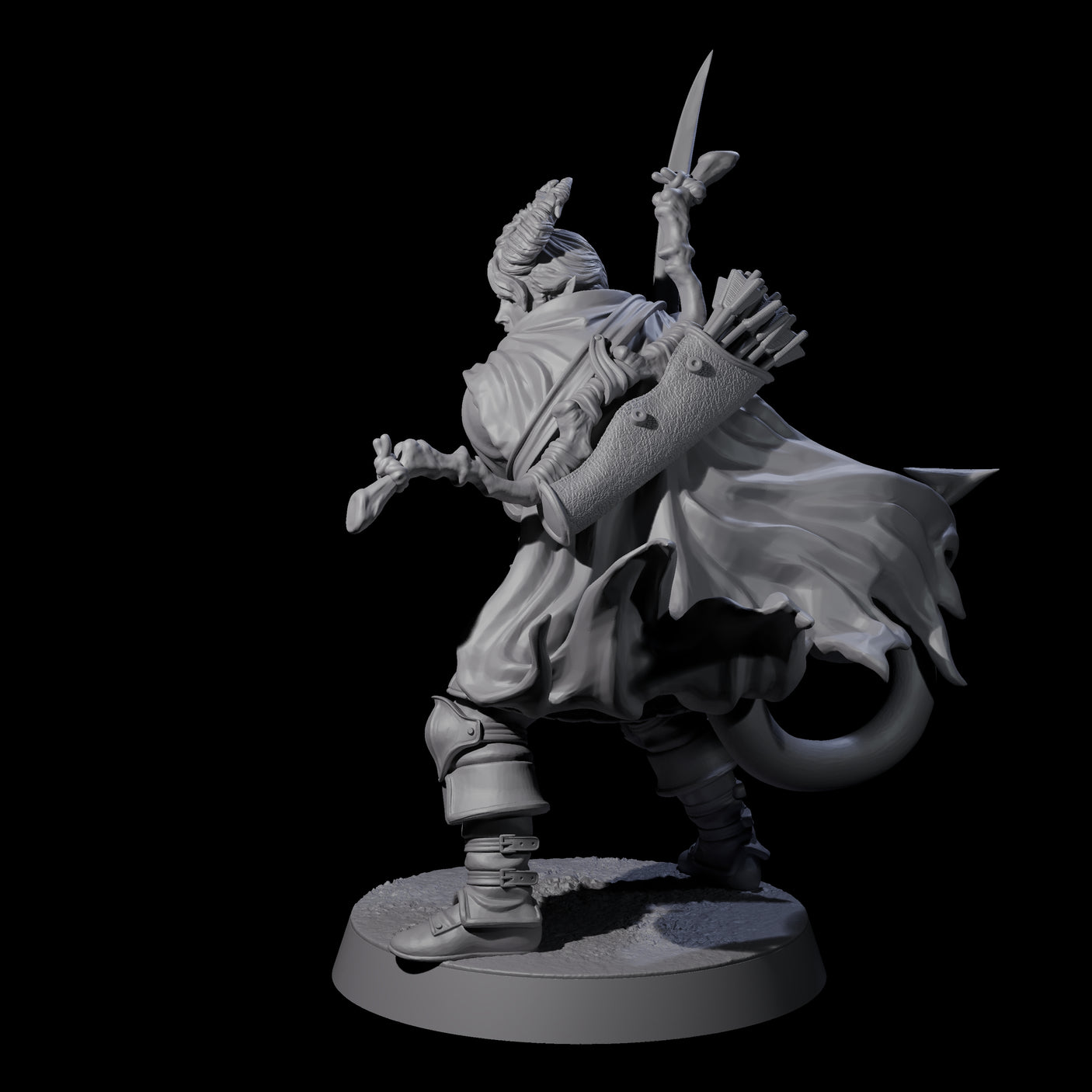 Jocular Tiefling Wayfarer C Miniature for Dungeons and Dragons, Pathfinder or other TTRPGs