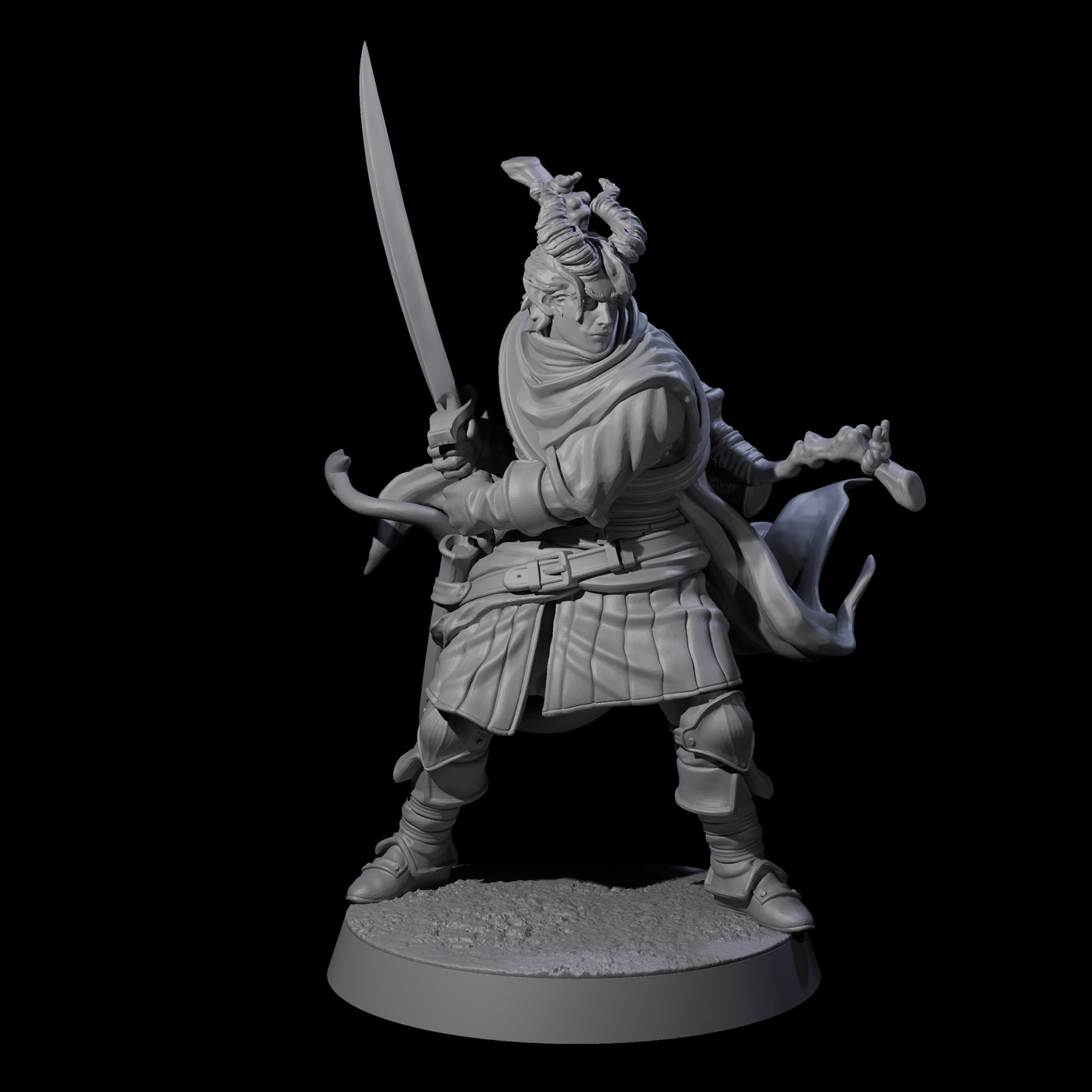 Jocular Tiefling Wayfarers Miniature for Dungeons and Dragons, Pathfinder or other TTRPGs