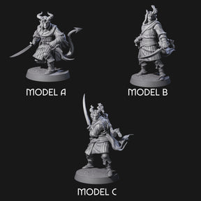 Jocular Tiefling Wayfarers Miniature for Dungeons and Dragons, Pathfinder or other TTRPGs