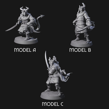 Jocular Tiefling Wayfarers Miniature for Dungeons and Dragons, Pathfinder or other TTRPGs