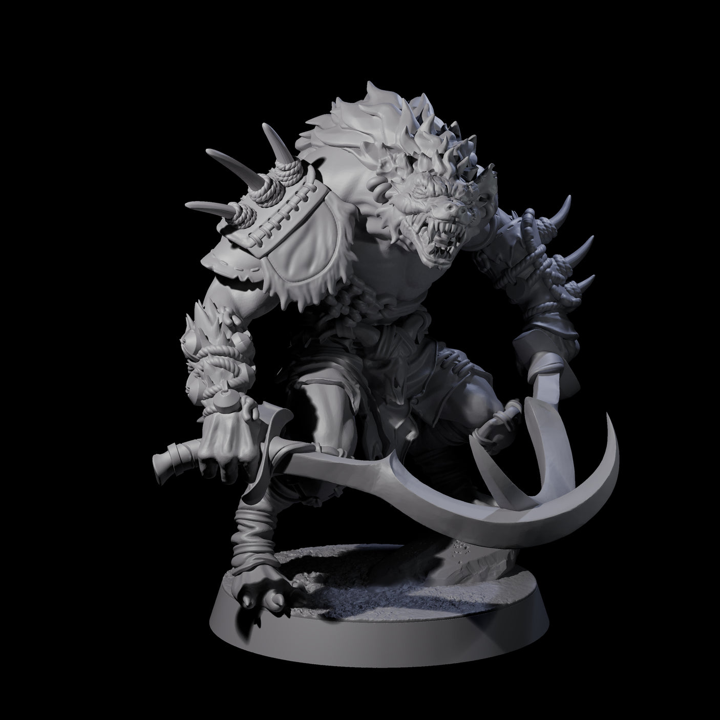 Junkyard Gnoll Scavenger C Miniature for Dungeons and Dragons, Pathfinder or other TTRPGs