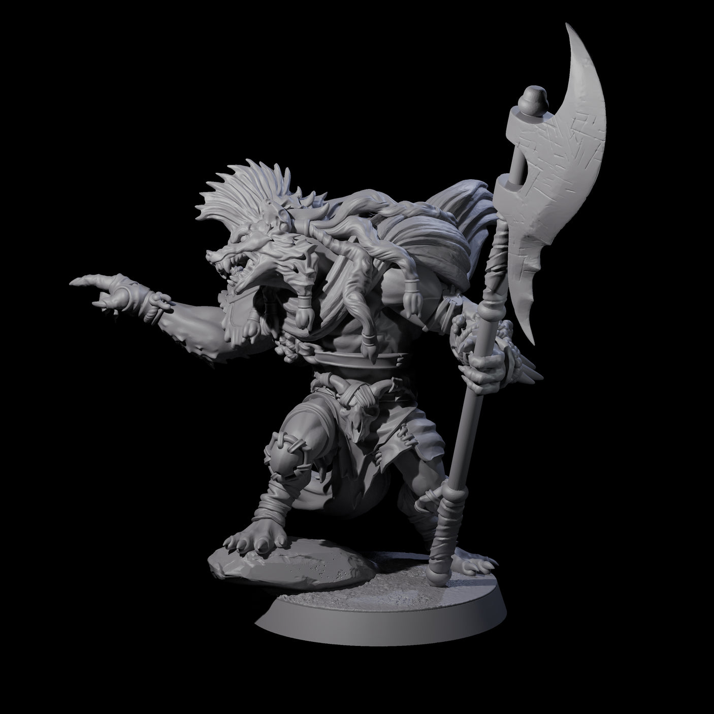 Junkyard Gnoll Scavenger E Miniature for Dungeons and Dragons, Pathfinder or other TTRPGs