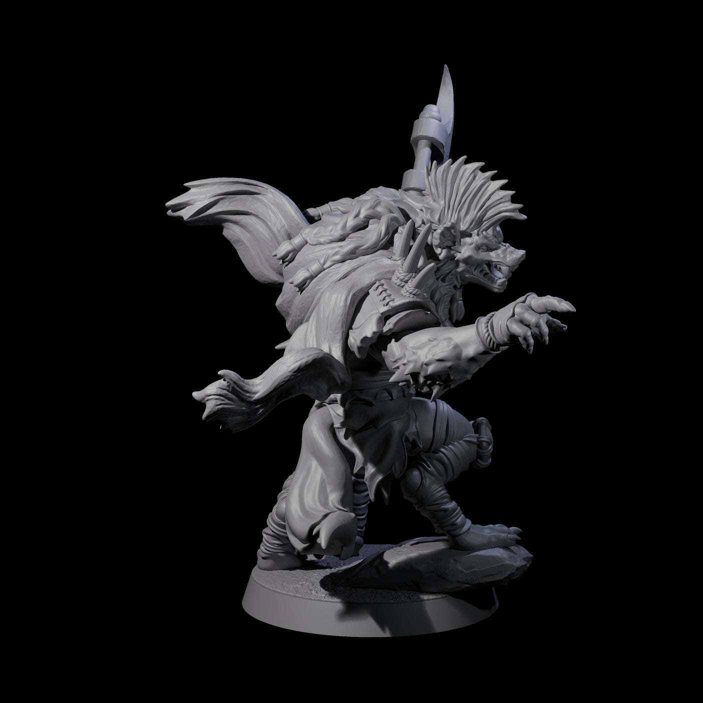 Junkyard Gnoll Scavenger E Miniature for Dungeons and Dragons, Pathfinder or other TTRPGs