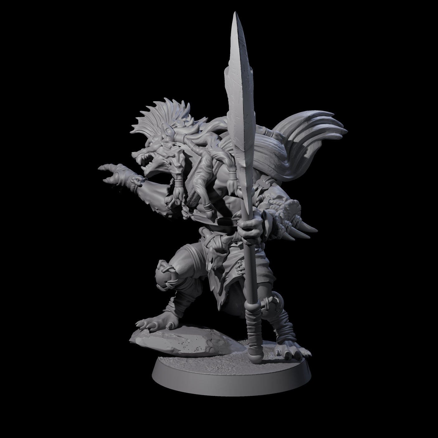 Junkyard Gnoll Scavenger E Miniature for Dungeons and Dragons, Pathfinder or other TTRPGs