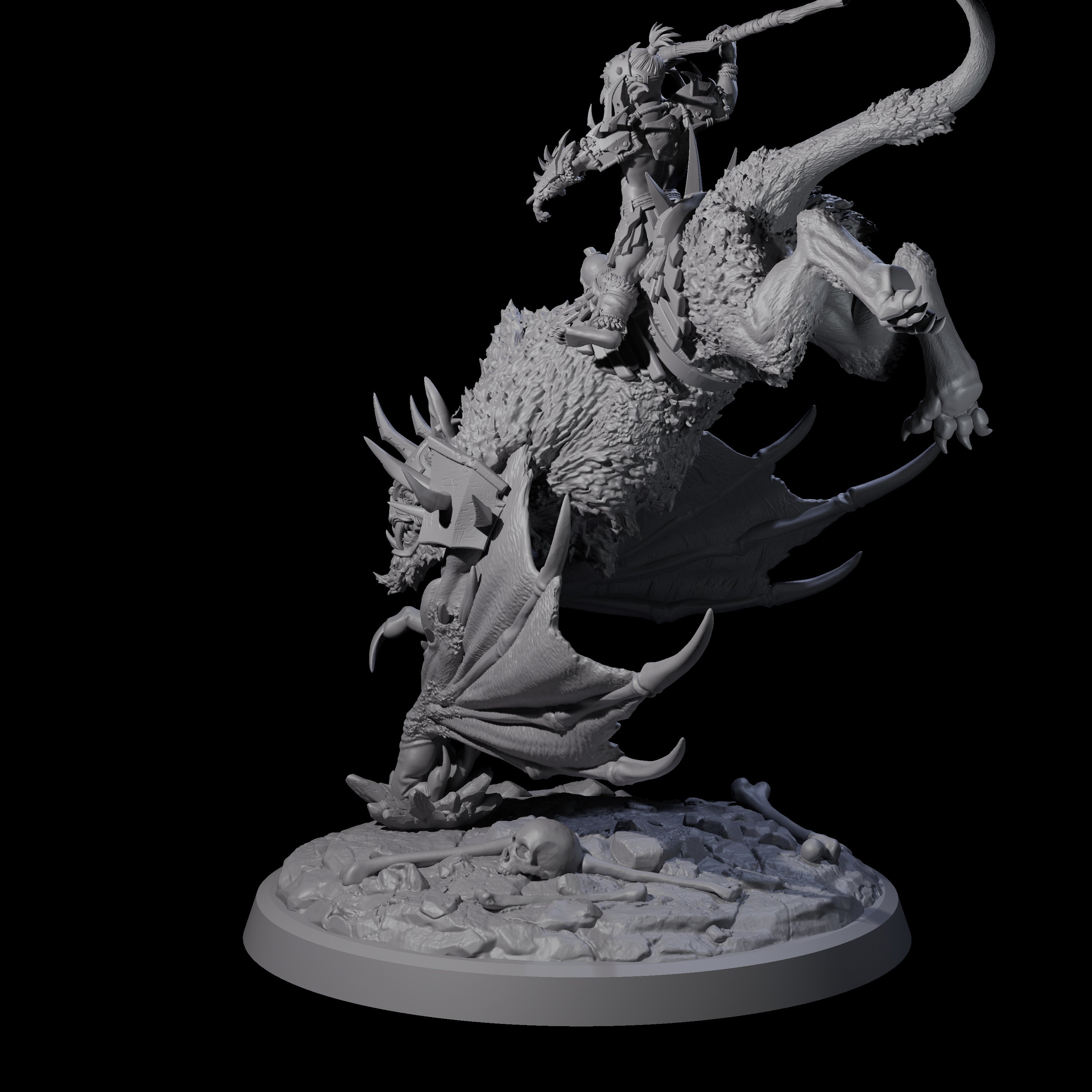 Kamikaze Werebat Riding Goblin A Miniature for Dungeons and Dragons, Pathfinder or other TTRPGs