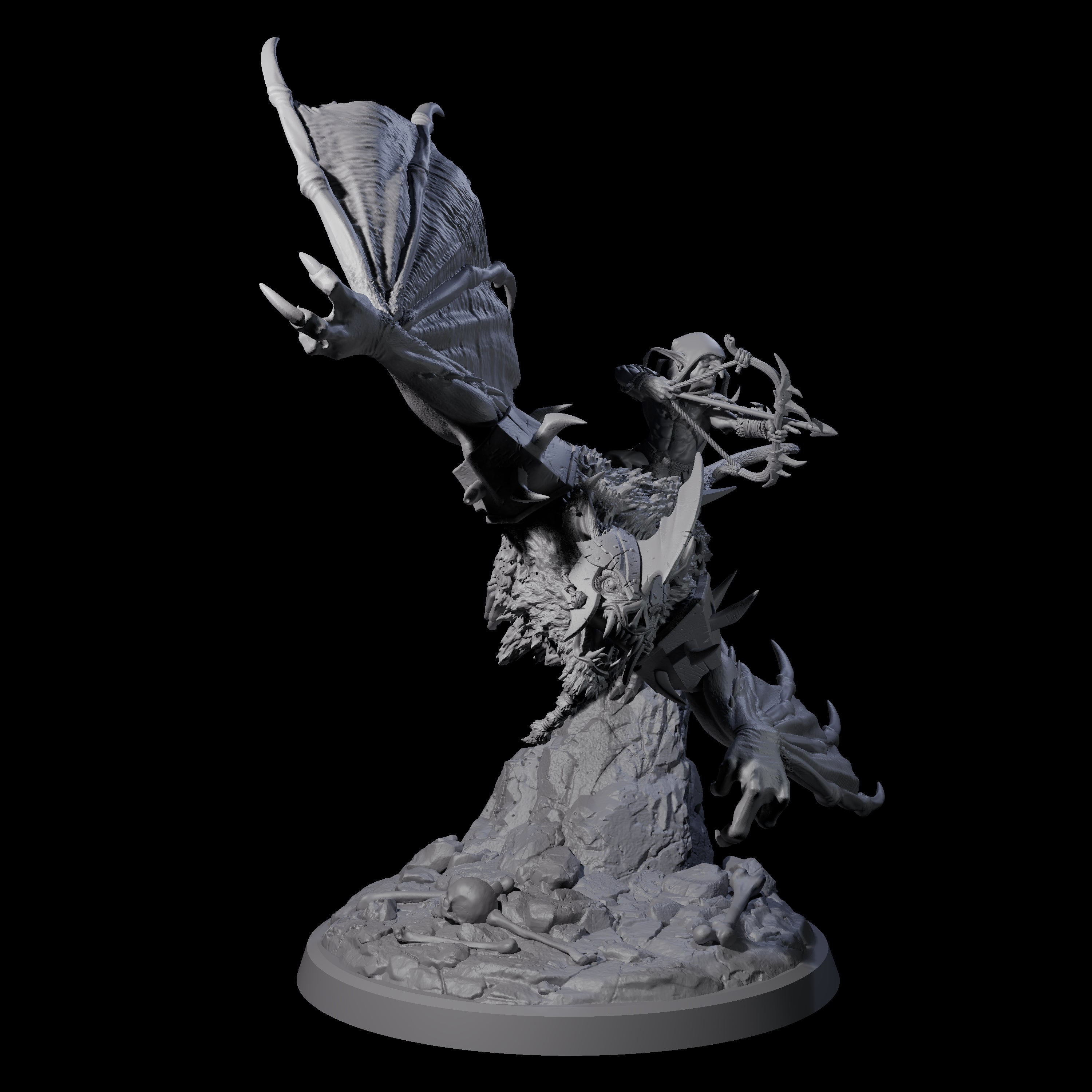 Kamikaze Werebat Riding Goblin B Miniature for Dungeons and Dragons, Pathfinder or other TTRPGs