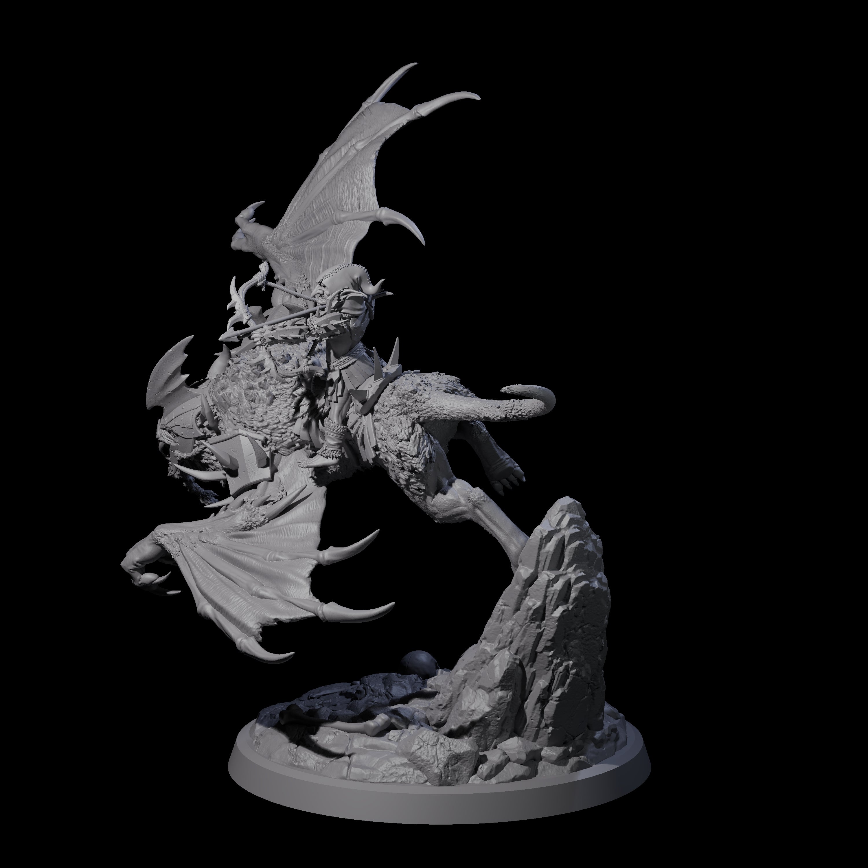 Kamikaze Werebat Riding Goblin B Miniature for Dungeons and Dragons, Pathfinder or other TTRPGs