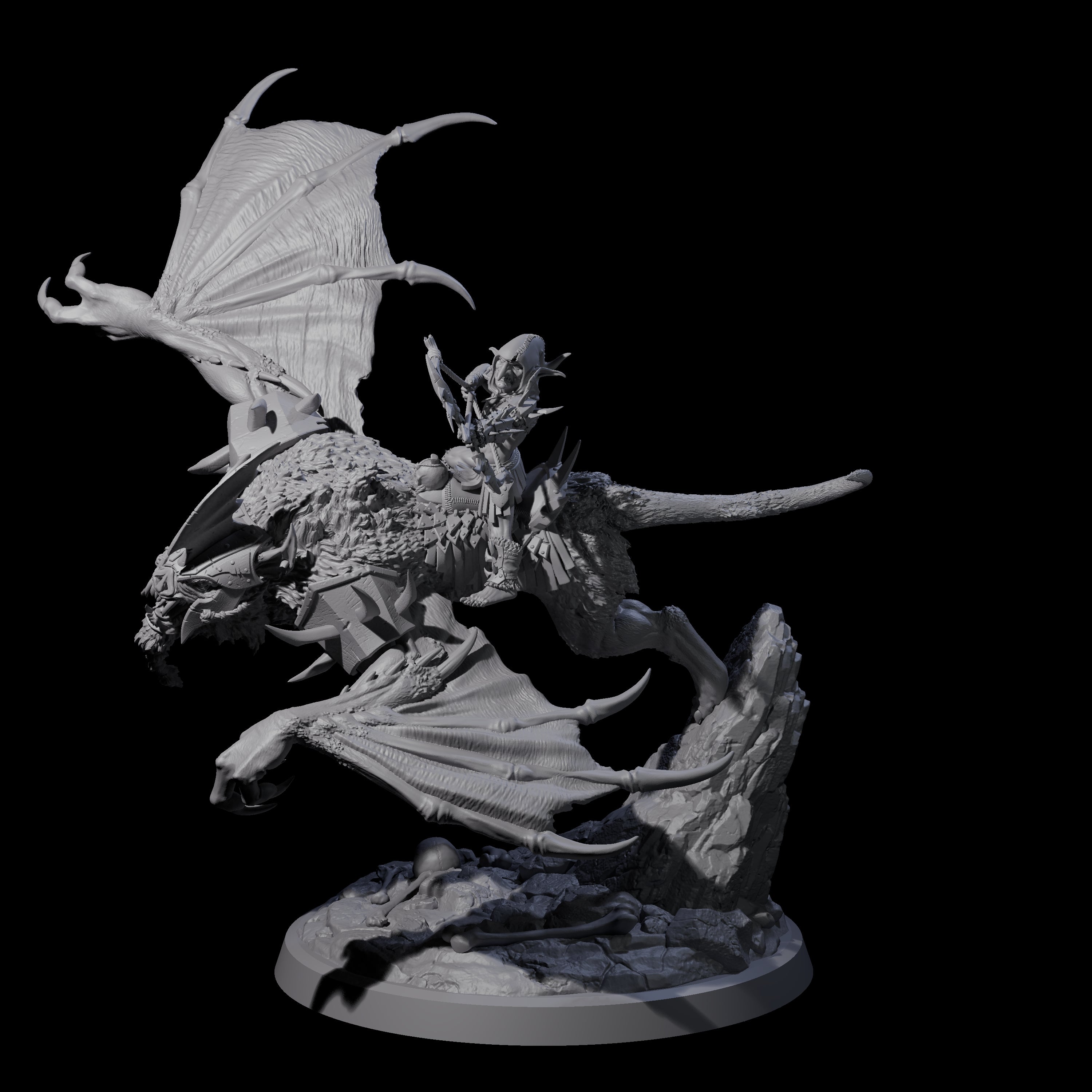 Kamikaze Werebat Riding Goblin B Miniature for Dungeons and Dragons, Pathfinder or other TTRPGs