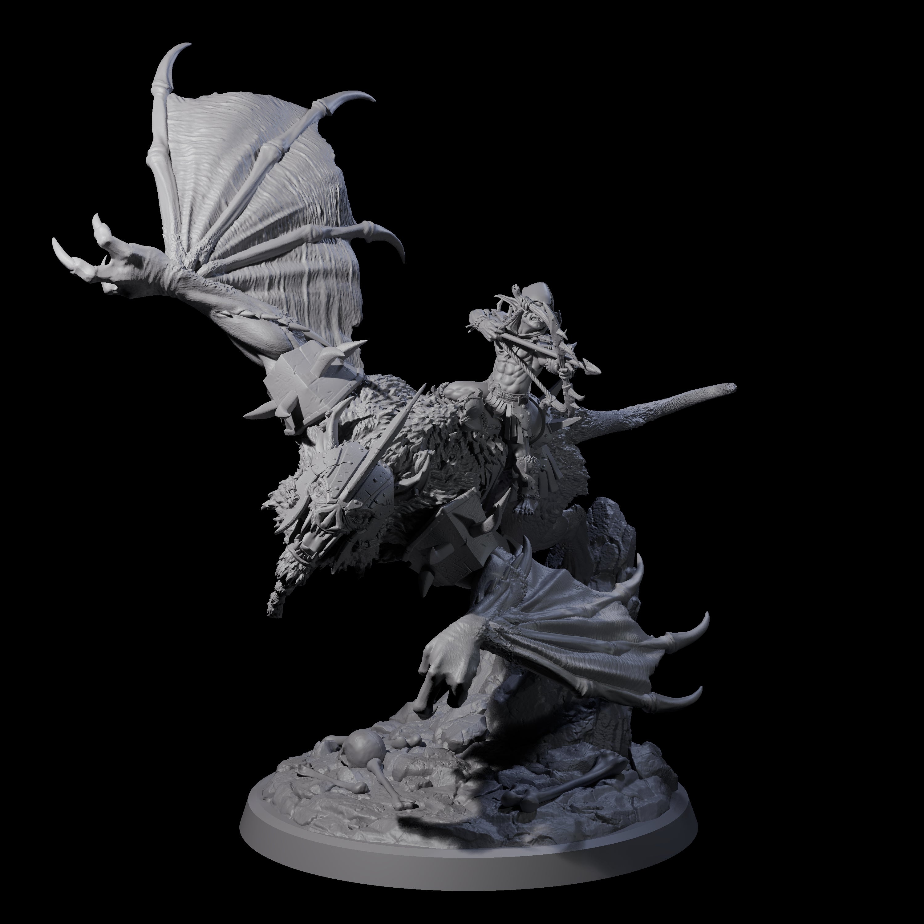Kamikaze Werebat Riding Goblin B Miniature for Dungeons and Dragons, Pathfinder or other TTRPGs