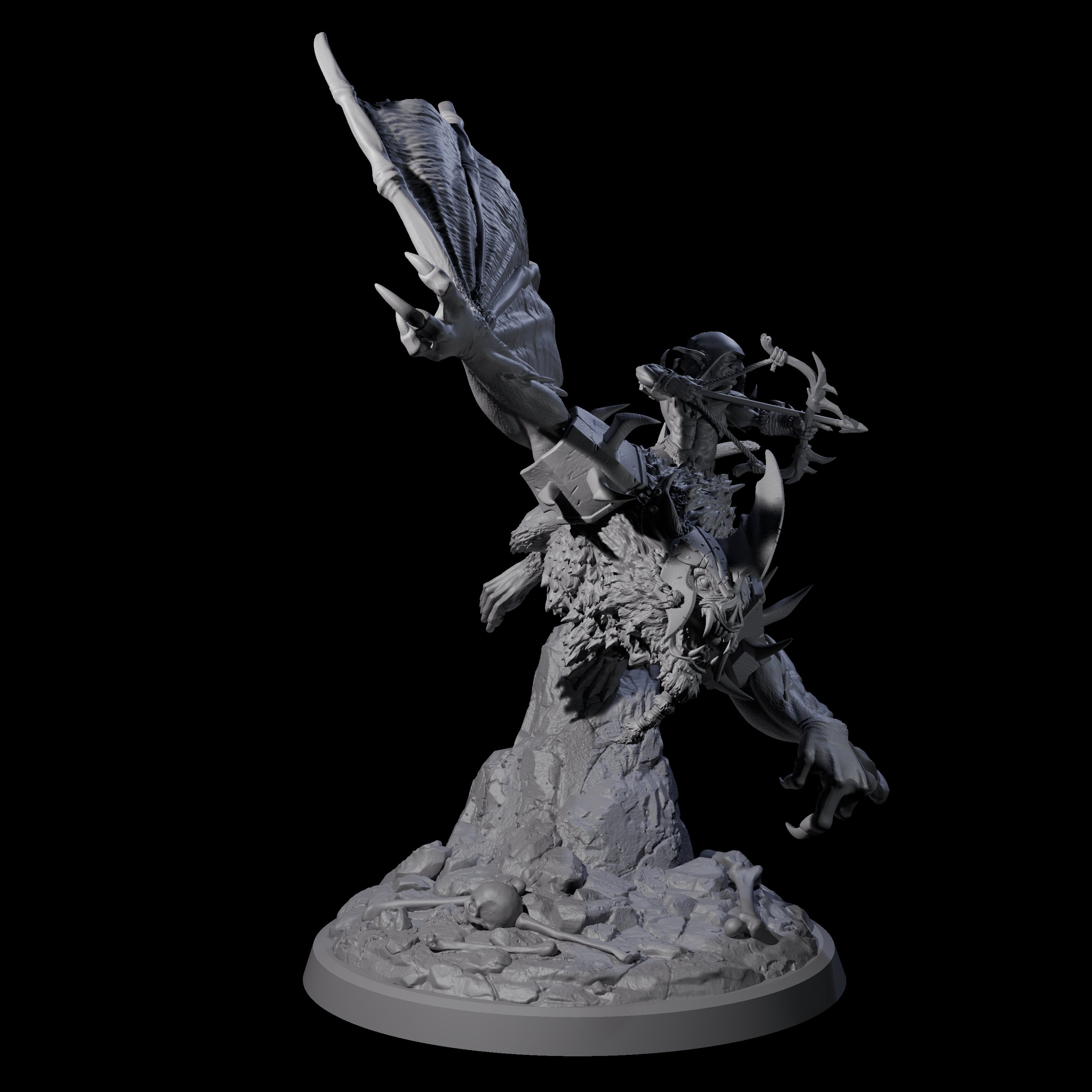 Kamikaze Werebat Riding Goblin B Miniature for Dungeons and Dragons, Pathfinder or other TTRPGs