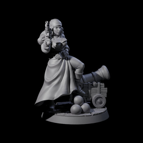 Kicking Canonneer Pirate Miniature for Dungeons and Dragons, Pathfinder or other TTRPGs