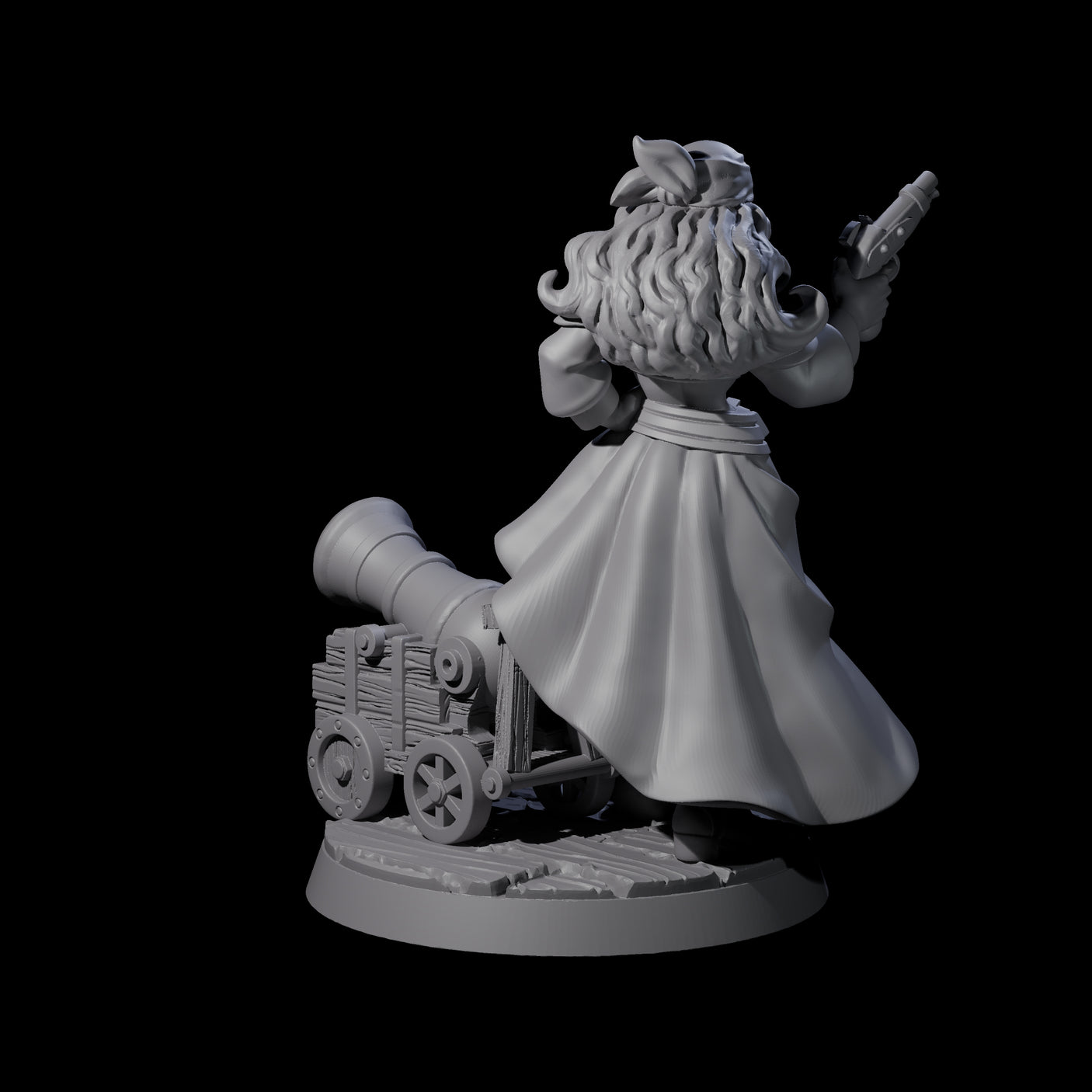 Kicking Canonneer Pirate Miniature for Dungeons and Dragons, Pathfinder or other TTRPGs