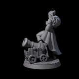 Kicking Canonneer Pirate Miniature for Dungeons and Dragons, Pathfinder or other TTRPGs