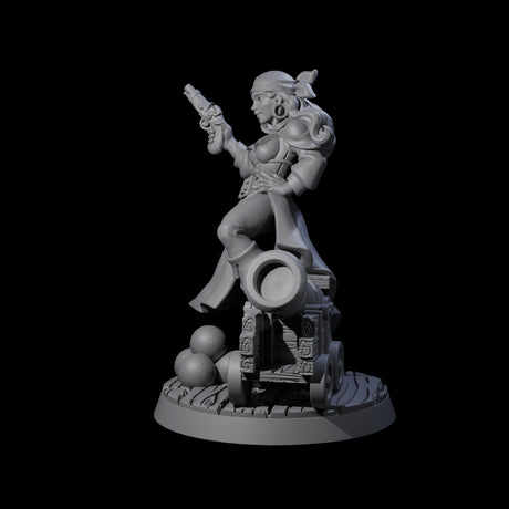 Kicking Canonneer Pirate Miniature for Dungeons and Dragons, Pathfinder or other TTRPGs