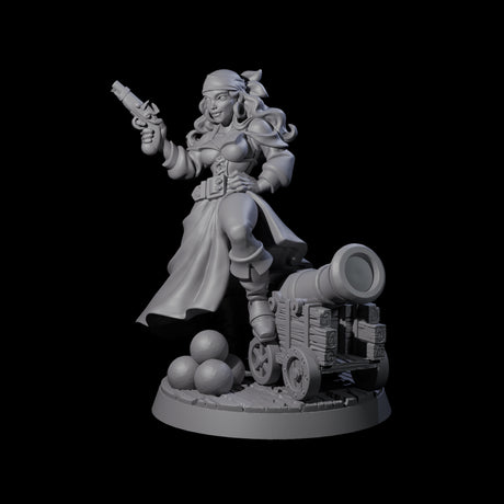Kicking Canonneer Pirate Miniature for Dungeons and Dragons, Pathfinder or other TTRPGs