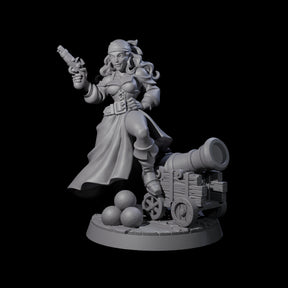 Kicking Canonneer Pirate Miniature for Dungeons and Dragons, Pathfinder or other TTRPGs
