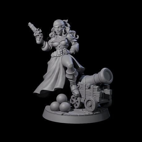Kicking Canonneer Pirate Miniature for Dungeons and Dragons, Pathfinder or other TTRPGs