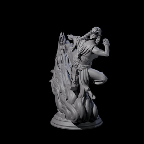 Kicking Fire Monk Miniature for Dungeons and Dragons, Pathfinder or other TTRPGs
