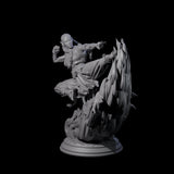 Kicking Fire Monk Miniature for Dungeons and Dragons, Pathfinder or other TTRPGs