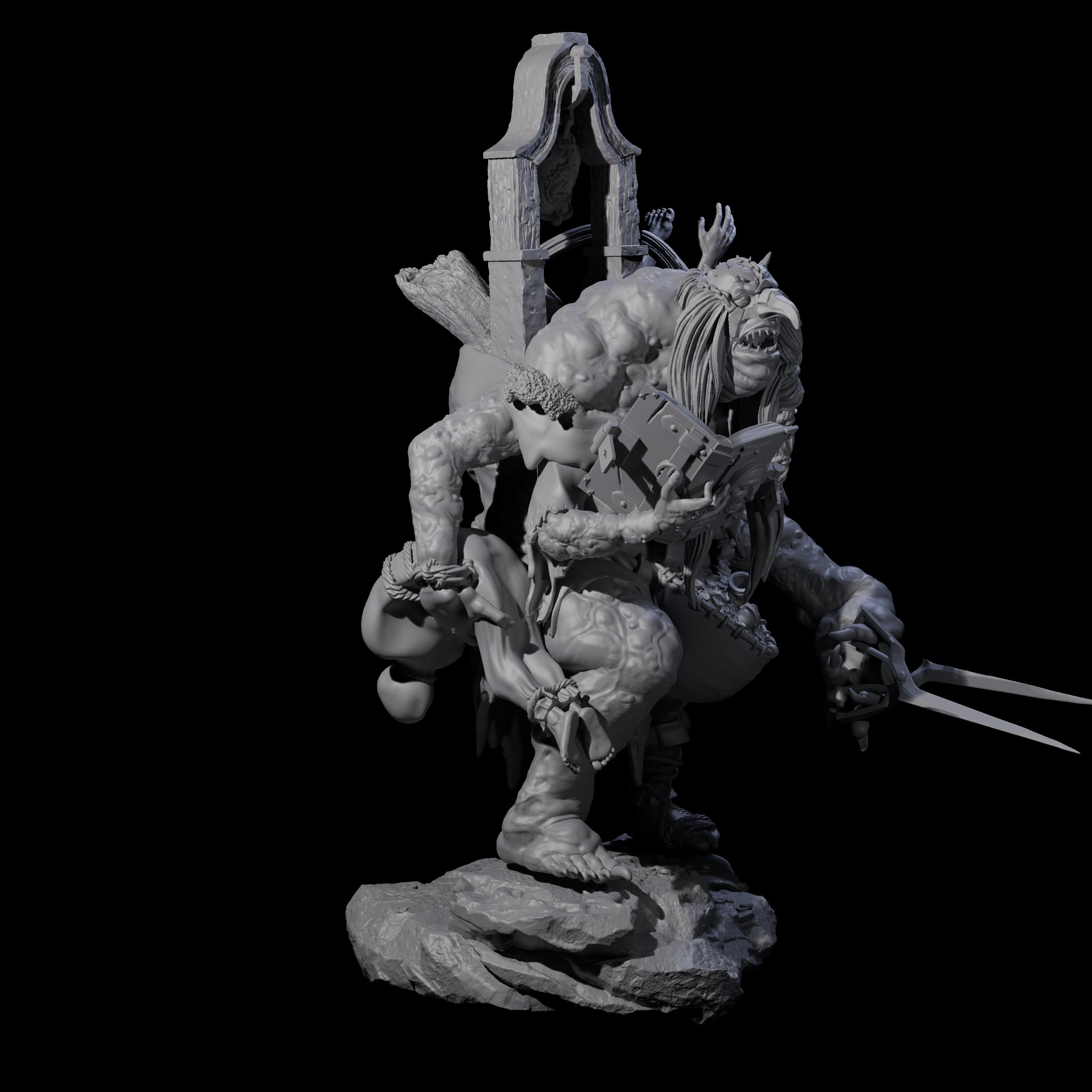 Kidnapping Oni Matron Miniature for Dungeons and Dragons, Pathfinder or other TTRPGs