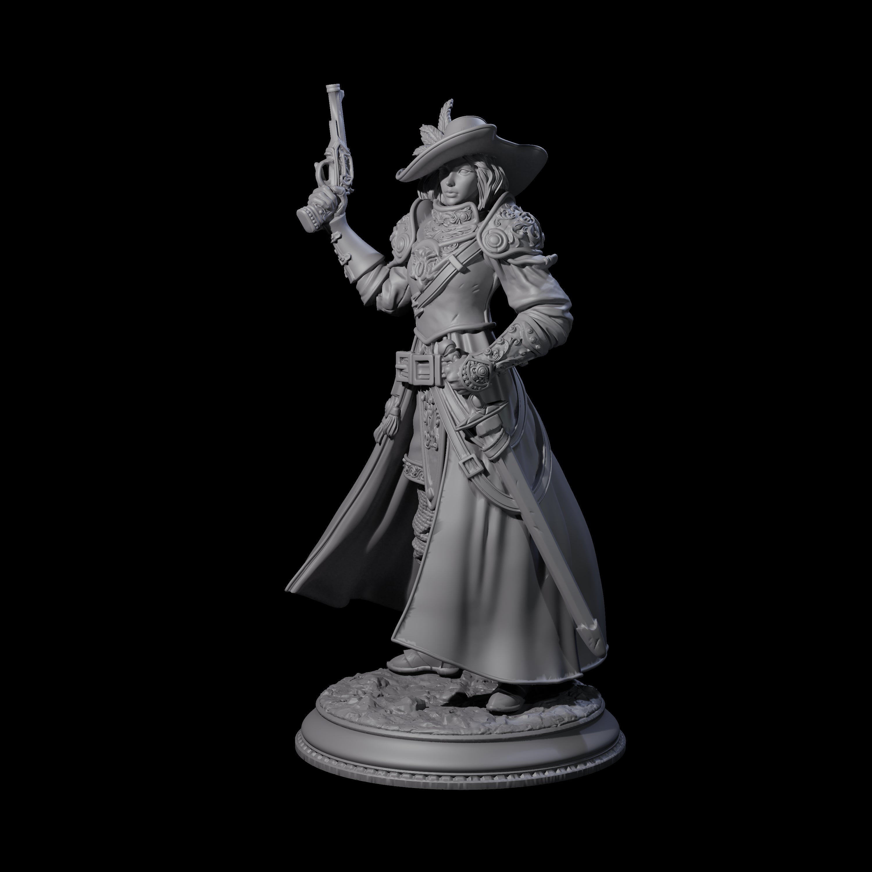 Kitted Out Gunslinger Miniature for Dungeons and Dragons, Pathfinder or other TTRPGs
