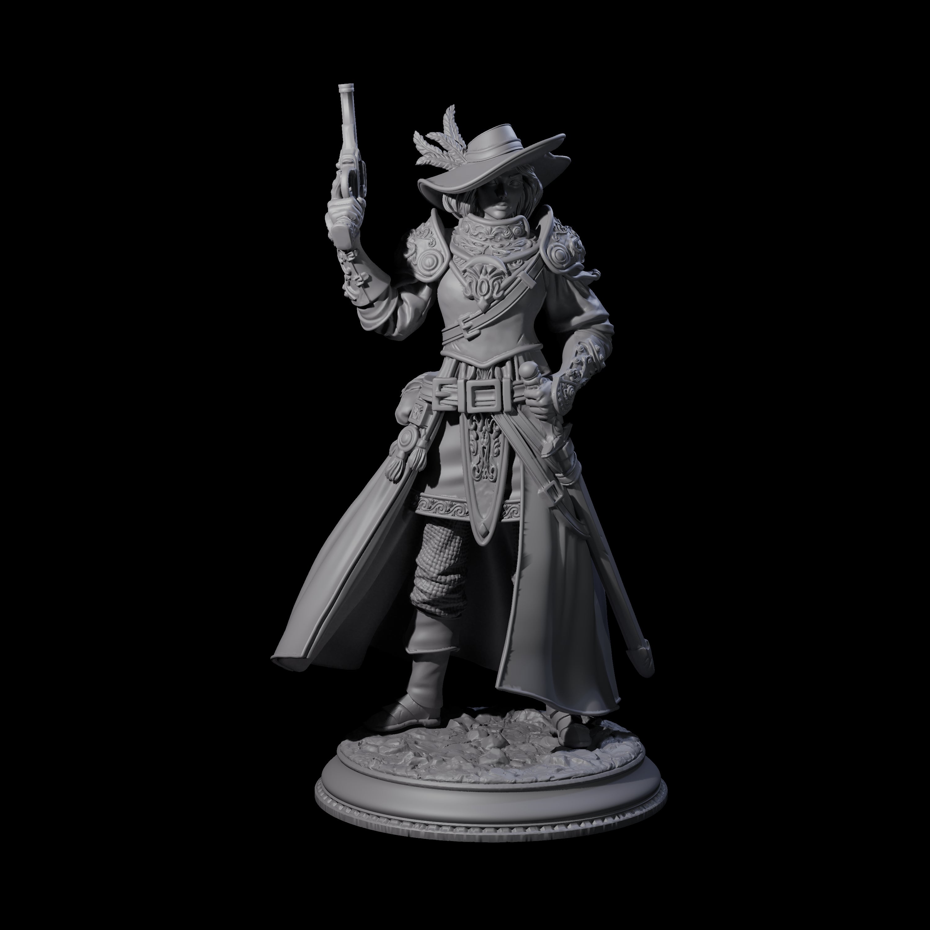 Kitted Out Gunslinger Miniature for Dungeons and Dragons, Pathfinder or other TTRPGs