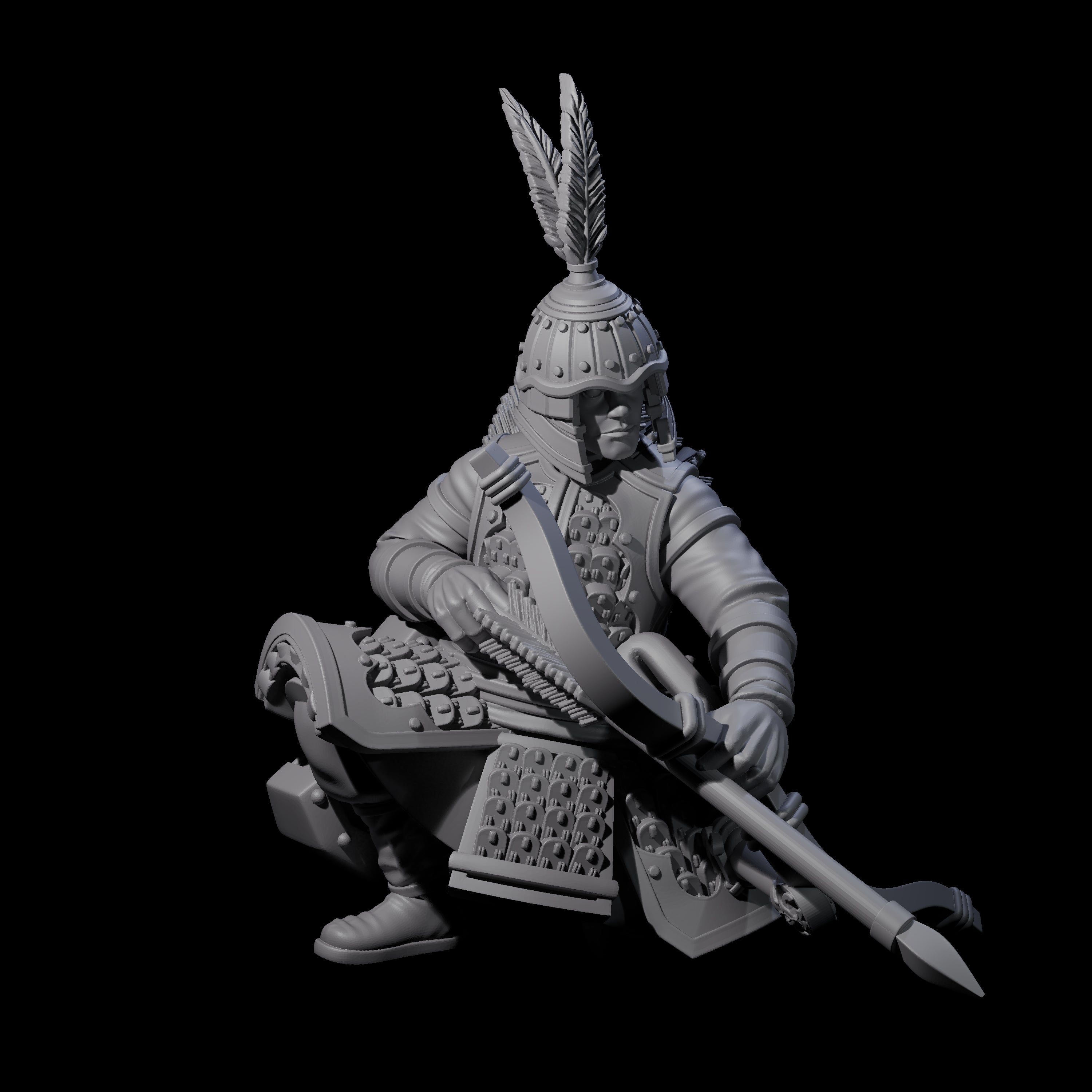 Kneeling Human Archer A Miniature for Dungeons and Dragons, Pathfinder or other TTRPGs