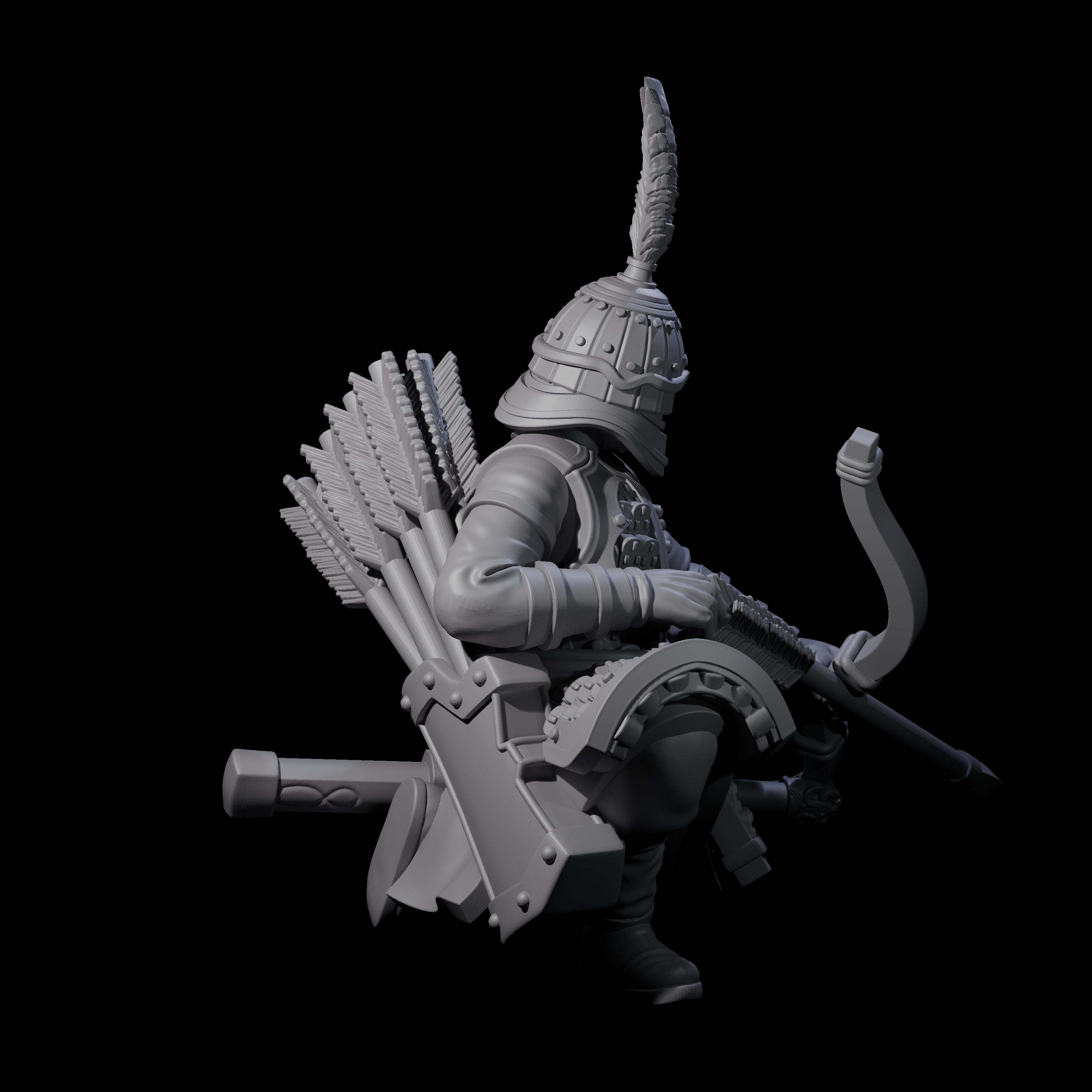 Kneeling Human Archer A Miniature for Dungeons and Dragons, Pathfinder or other TTRPGs