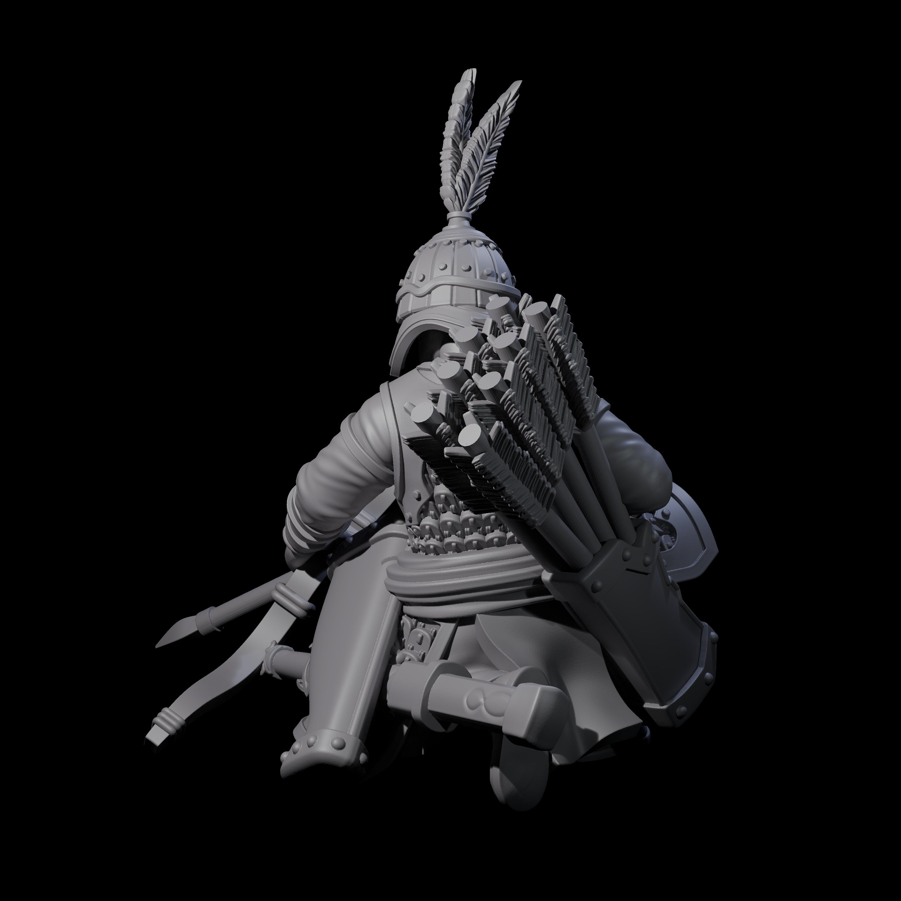 Kneeling Human Archer A Miniature for Dungeons and Dragons, Pathfinder or other TTRPGs