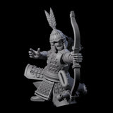 Kneeling Human Archer B Miniature for Dungeons and Dragons, Pathfinder or other TTRPGs