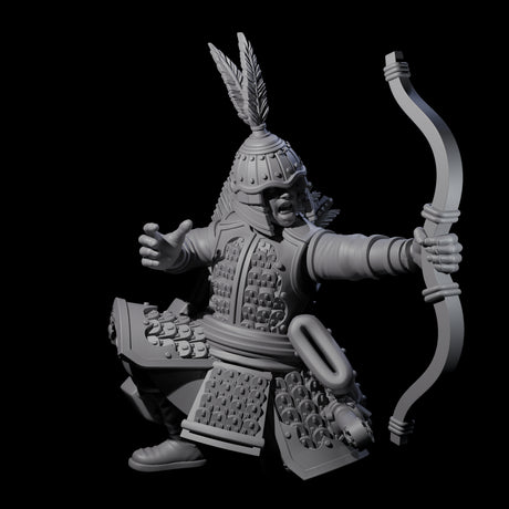 Kneeling Human Archer B Miniature for Dungeons and Dragons, Pathfinder or other TTRPGs