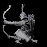 Kneeling Human Archer B Miniature for Dungeons and Dragons, Pathfinder or other TTRPGs