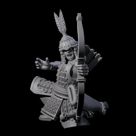 Kneeling Human Archer B Miniature for Dungeons and Dragons, Pathfinder or other TTRPGs