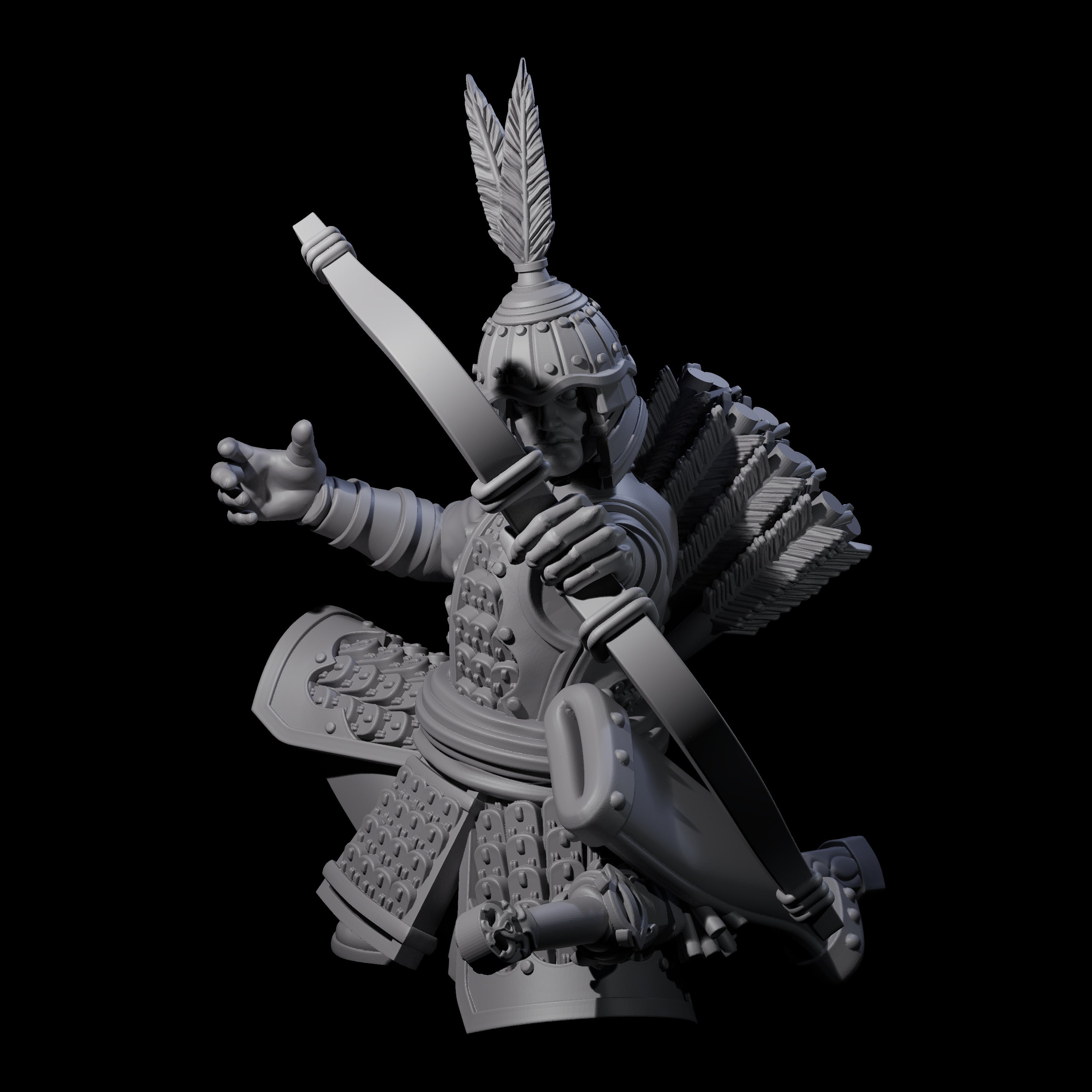 Kneeling Human Archer C Miniature for Dungeons and Dragons, Pathfinder or other TTRPGs